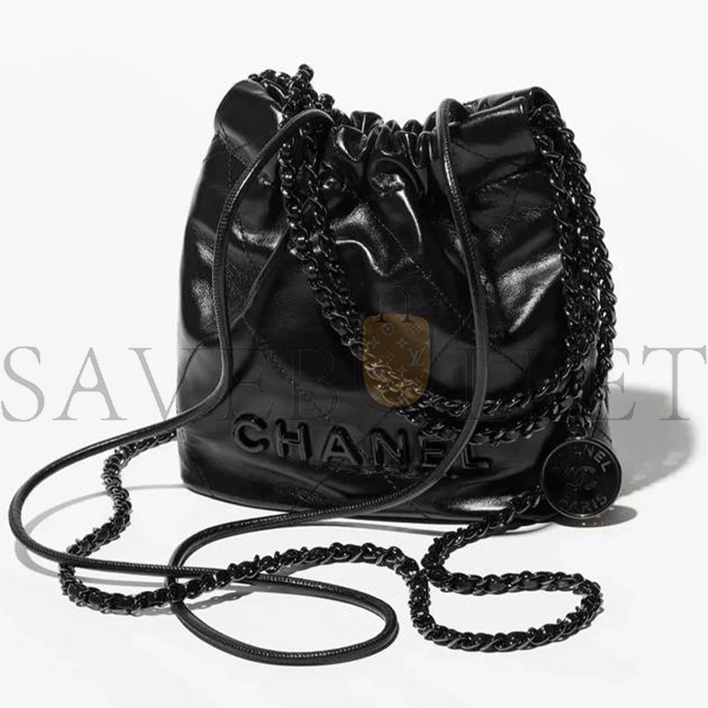 Ch*el master 22 mini black handbag as3980 (20*19*6cm)